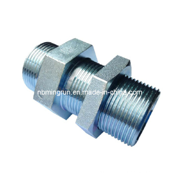 Metric Straight Bulkhead Fitting with Lock Nut (6D-LN)